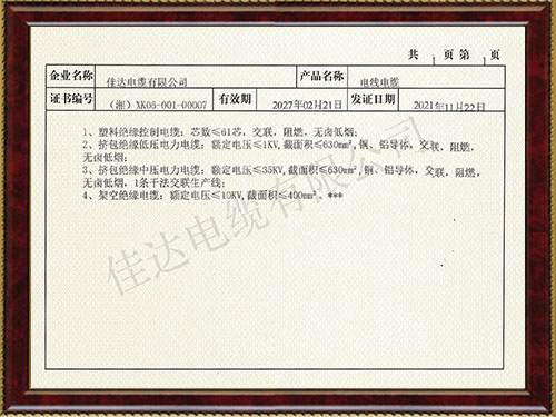 生产许可证证书 生产许可证证书